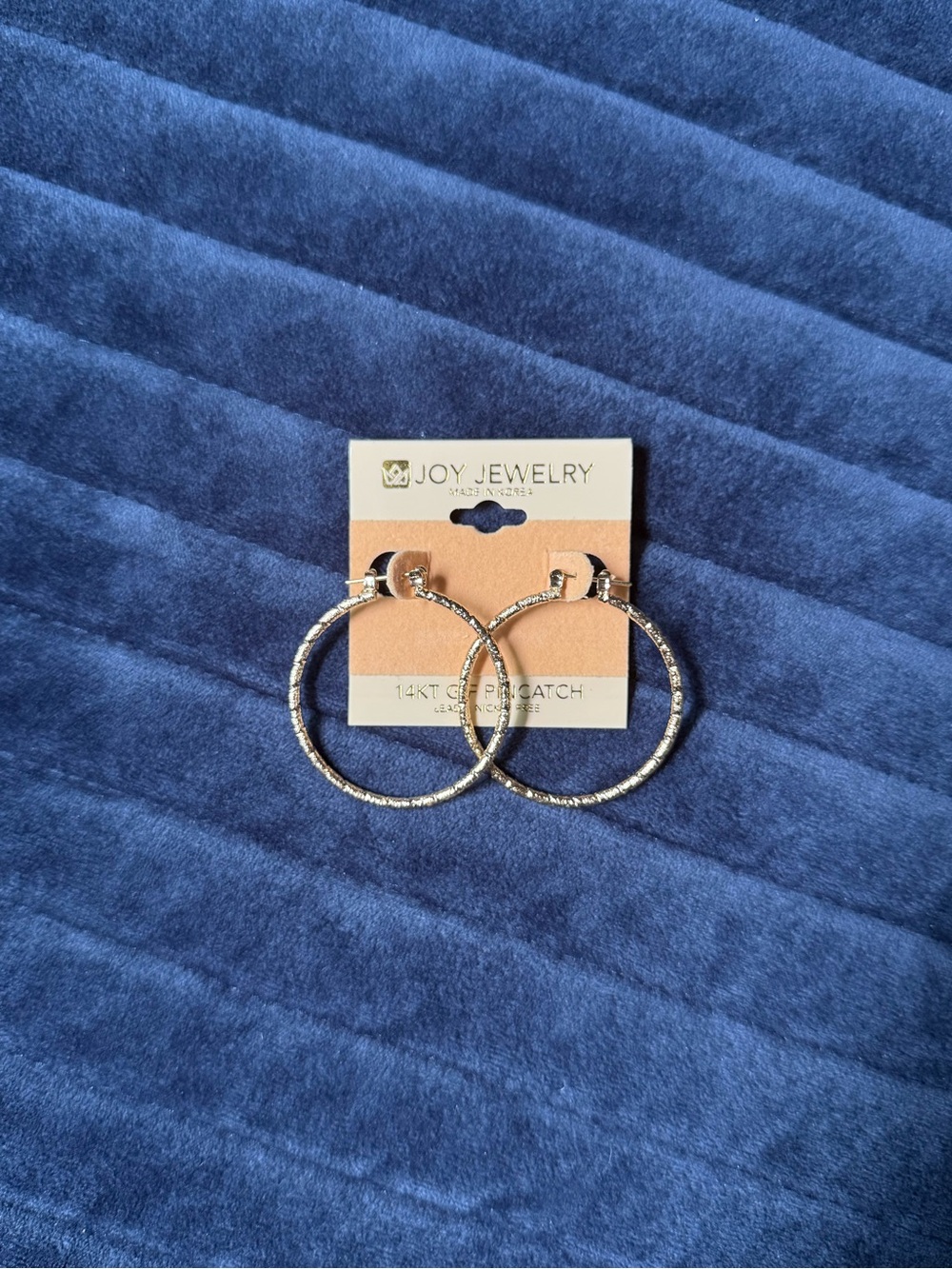 Gold Textured Hoop Earrings - Classic Everyday Style